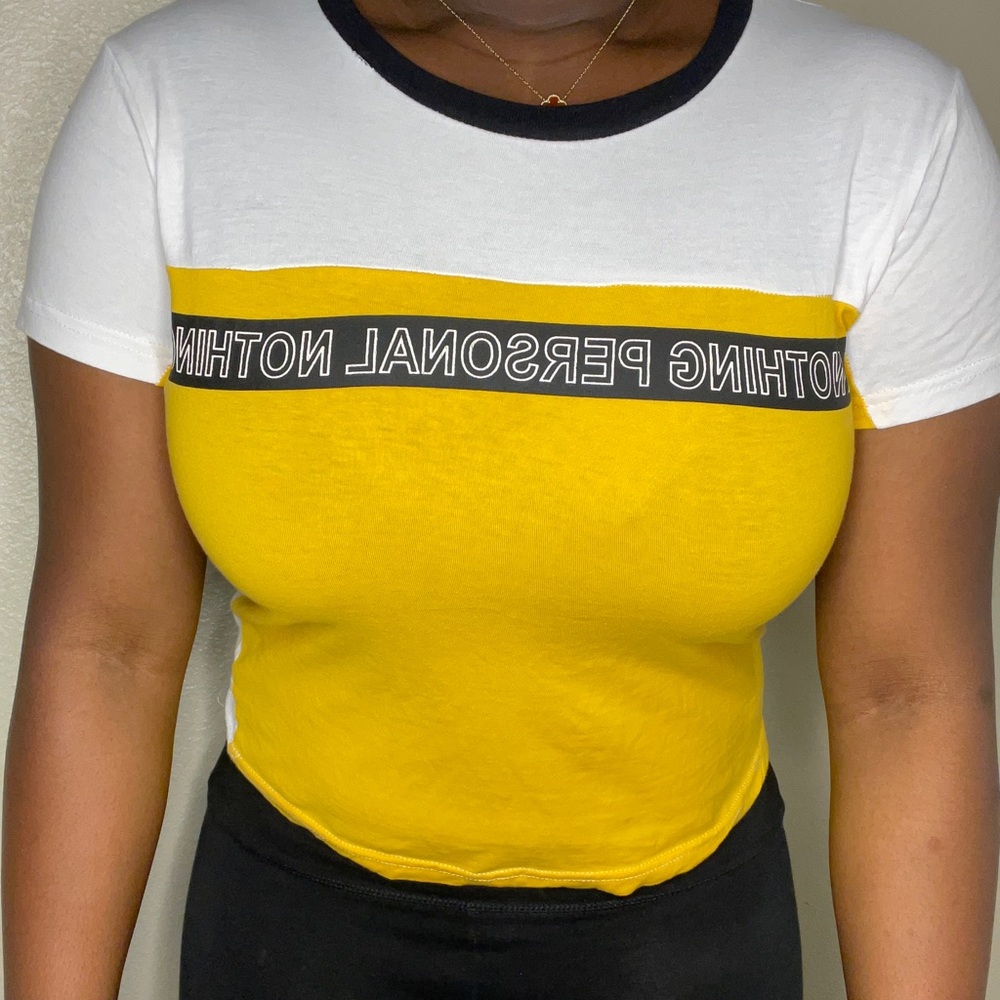 Yellow nothing personal T-shirt